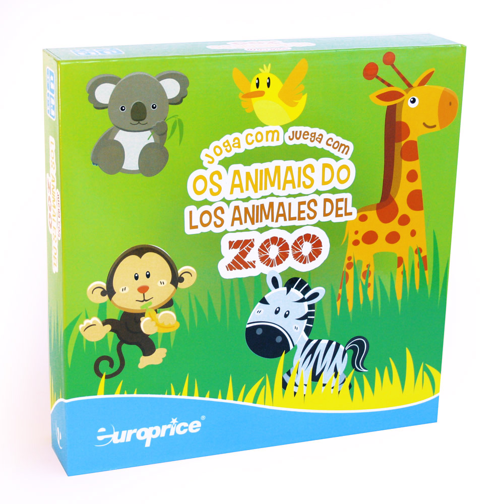 Imagem da caixa do jogo educativo Joga Com - Os Animais do Zoo.