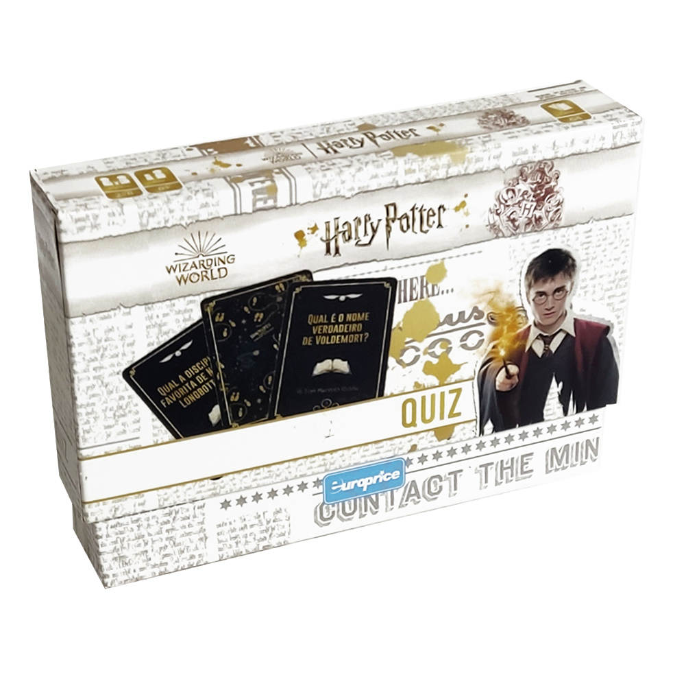 Imagem frontal do jogo de cartas Harry Potter Quiz