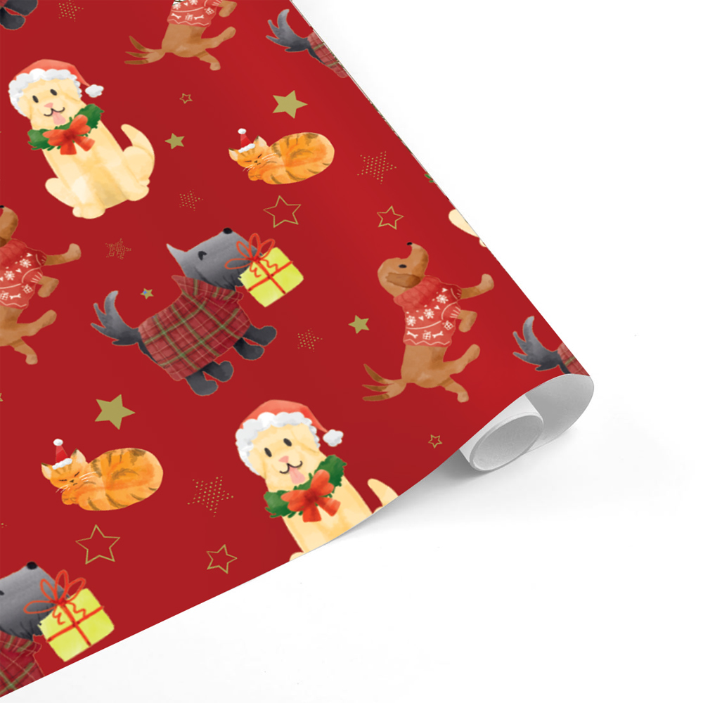 Red Gold Plaid Tissue Paper, Holiday Tissue Paper
