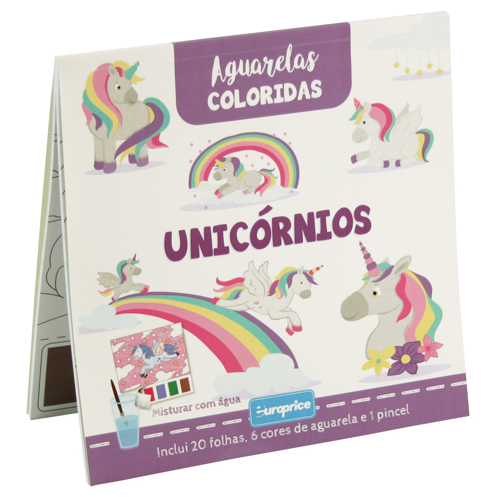 Aguarelas Coloridas Unicórnios Europrice 1500