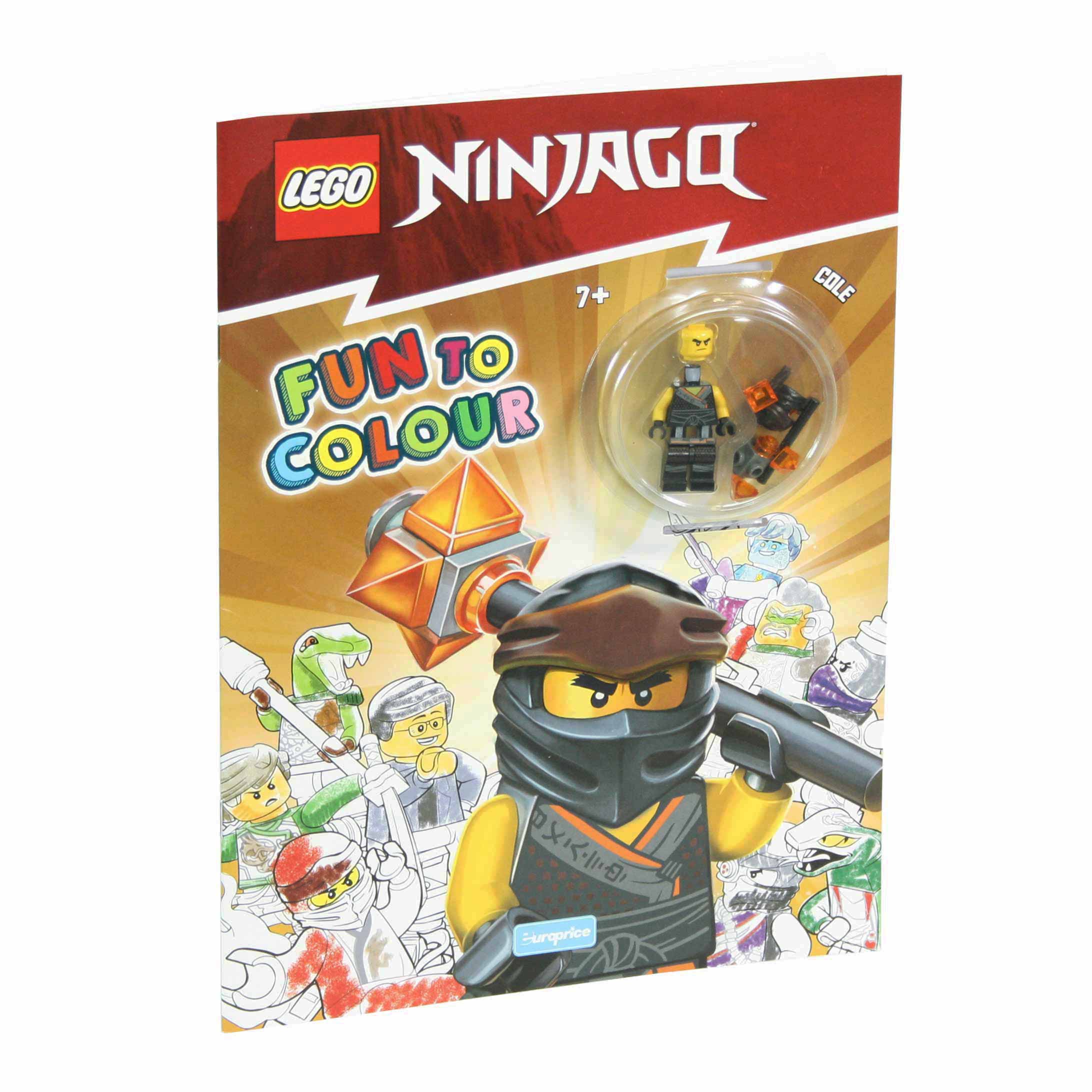 Imagem da capa do livro de pintar Lego Fun to Colour - Ninjago Cole com a minifigura