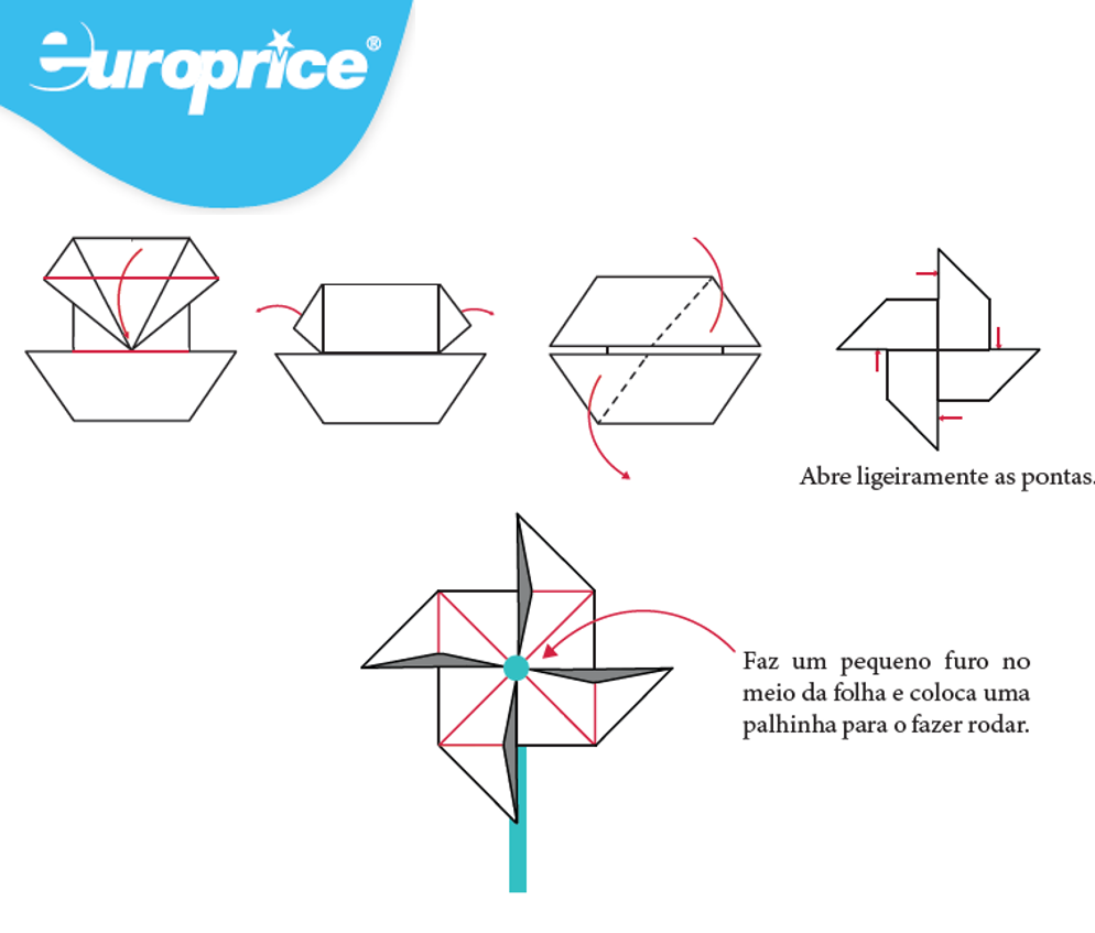 Imagem com instruções do origami para realizar as Atividades Educativas para Imprimir Grátis – Novembro