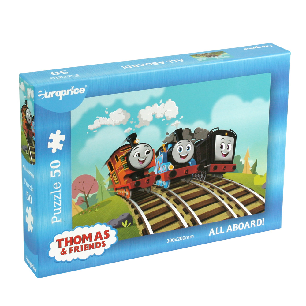 Caixa do puzzle de 50 peças do Thomas and Friends.