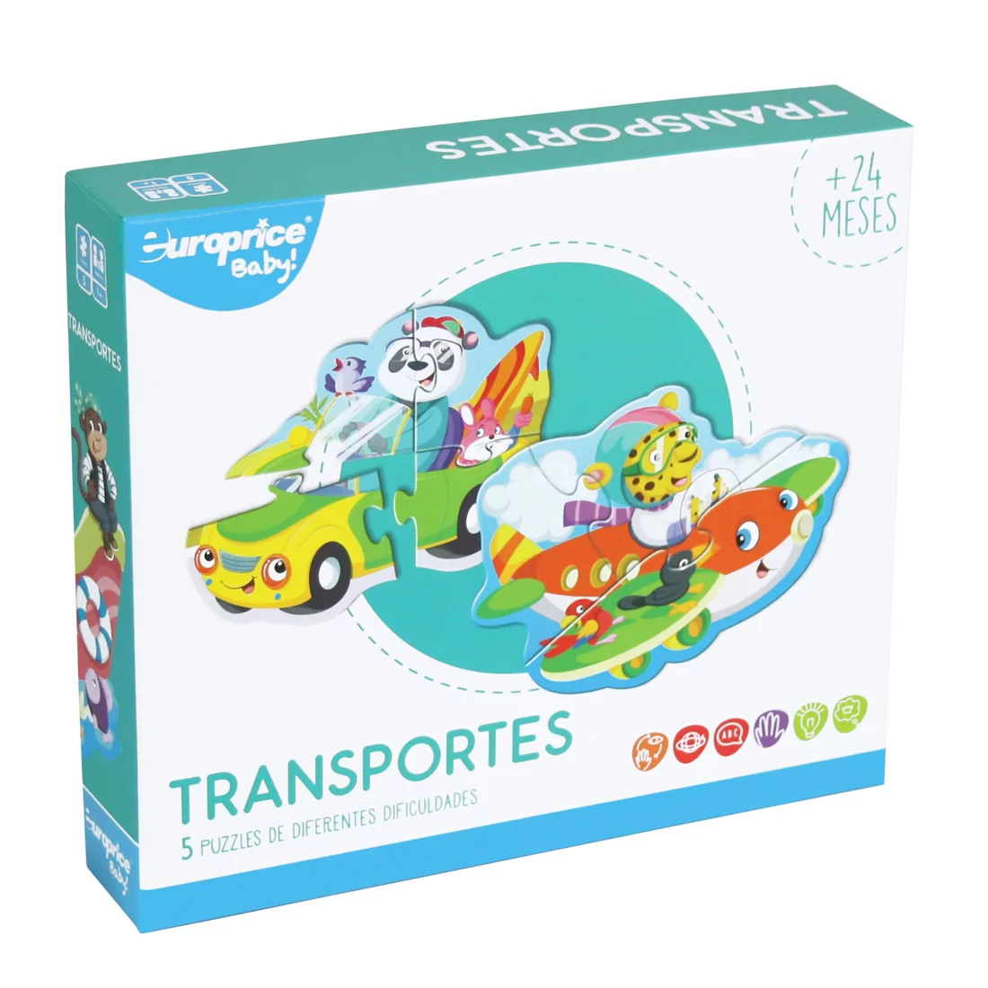 Imagem da caixa do jogo baby Puzzle Transportes