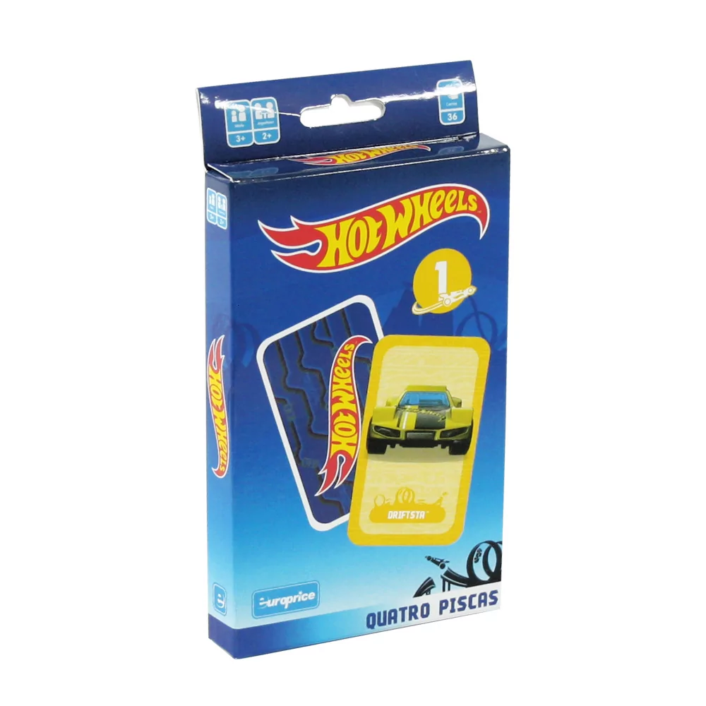 Imagem frontal do jogo de cartas Hot Wheels: Quatro Piscas -1