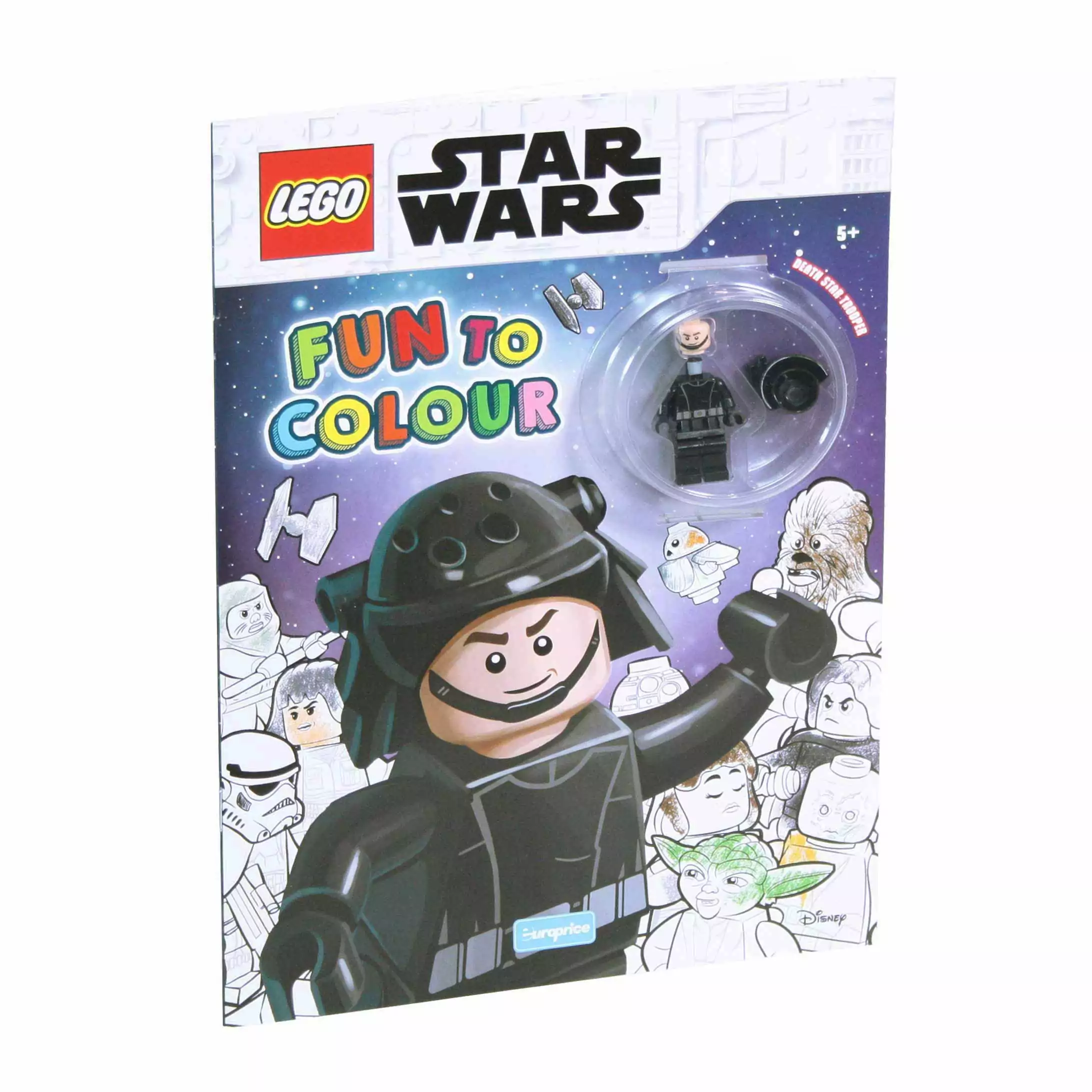 Imagem da capa do livro de pintar Star Wars Death Star Trooper com a minifigura